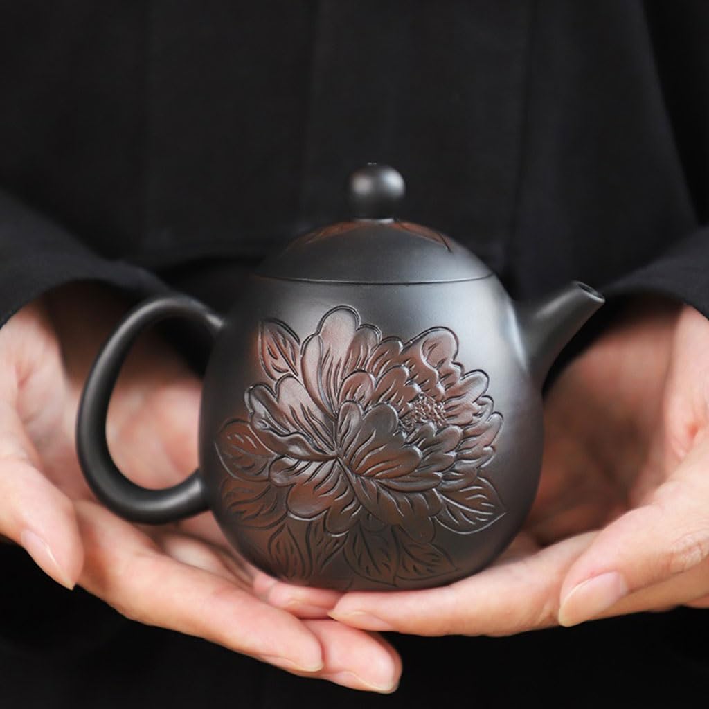 手作り 牡丹 カンフー ティーセット 家庭用ティーポット 中国風 レトロ お茶 淹れ方 【アシュビィズ】 磁器 ティーポット