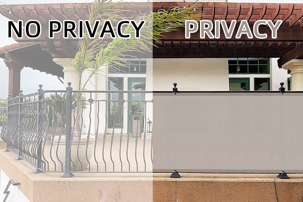 LOVE STORY Frangivista Balcono Schermi Divisori e Protettivi per Balconi Poliestere Impermeabile (PES) 1.2 x 6 m per Balcone da Giardino Esterno,Taupe