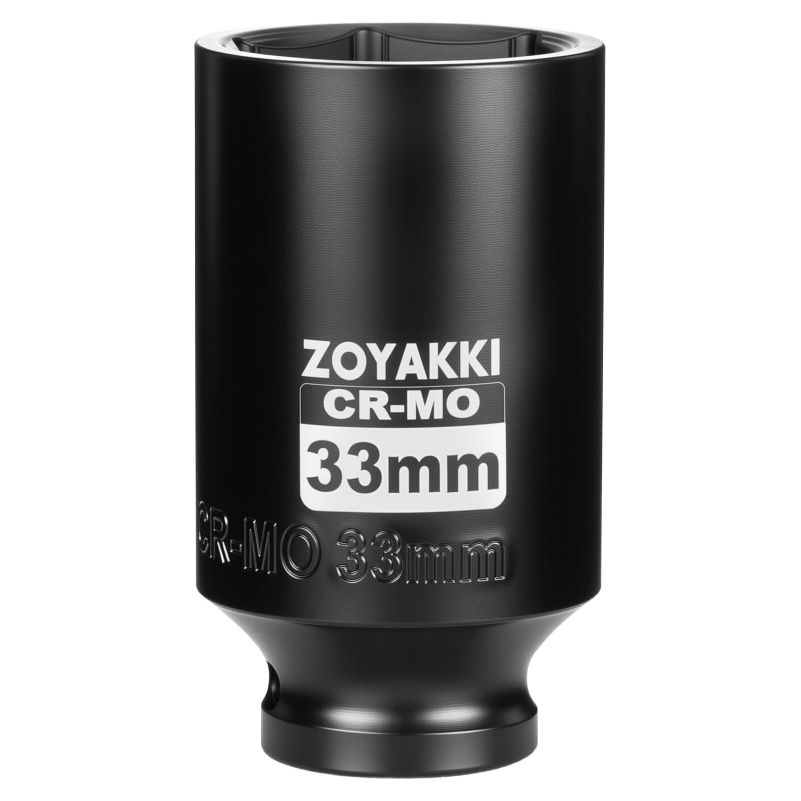 ZOYAKKI 1/2" Drive x 33 mm Deep 6 PT Impact Socket, CR-MO,1/2-inch Drive 6 Point Axle Nut Socket for Easy Removal of Axle Shaft Nuts (Metric 33MM)