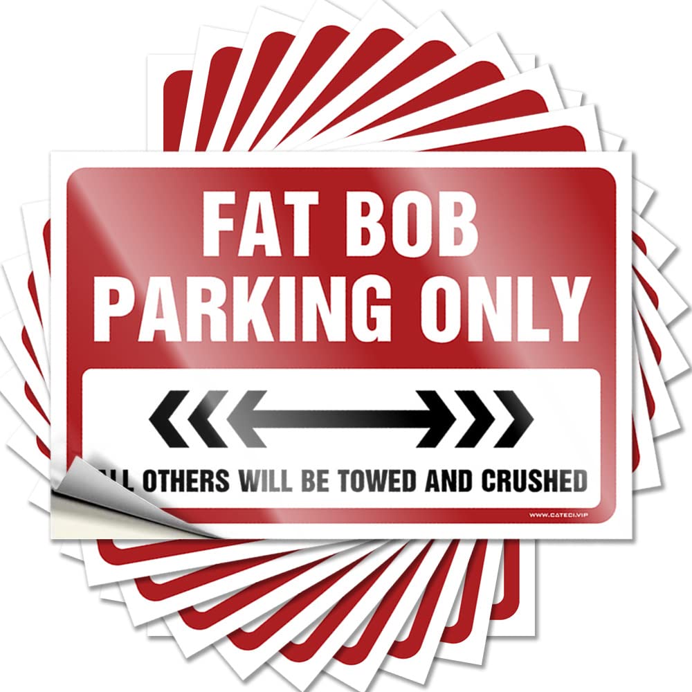 Home Entrance Decor Bumper Funny Sticker | Fat Bob Parking Only Winter for Men Decor(6X9CM)