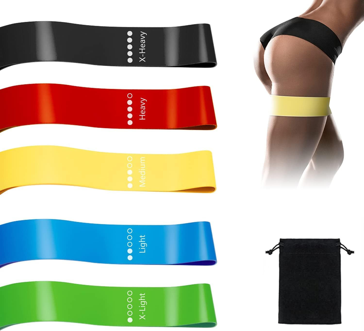 Exercise Bands Fitness Resistance Bands Loop Set of 5 Bands excesise Bands Yoga Bands for Healthy Gifts (B08BCQ95KK) Amazon Price History, Amazon Price Tracker