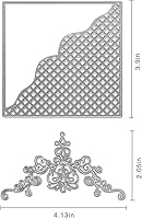 Vista 2 de Metal Square Hollow Out Background Frame Cutting Dies,Corner Lace Decoration Frame Die Cuts Embossing Stencils Template Mould for Card Scrapbooking
