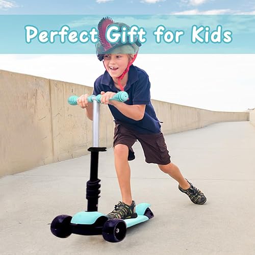 Miniatura 5 de Patinete para niños de 3 años, altura ajustable y asiento extraíble, con 3 ruedas LED, para actividades al aire libre, regalo de cumpleaños para