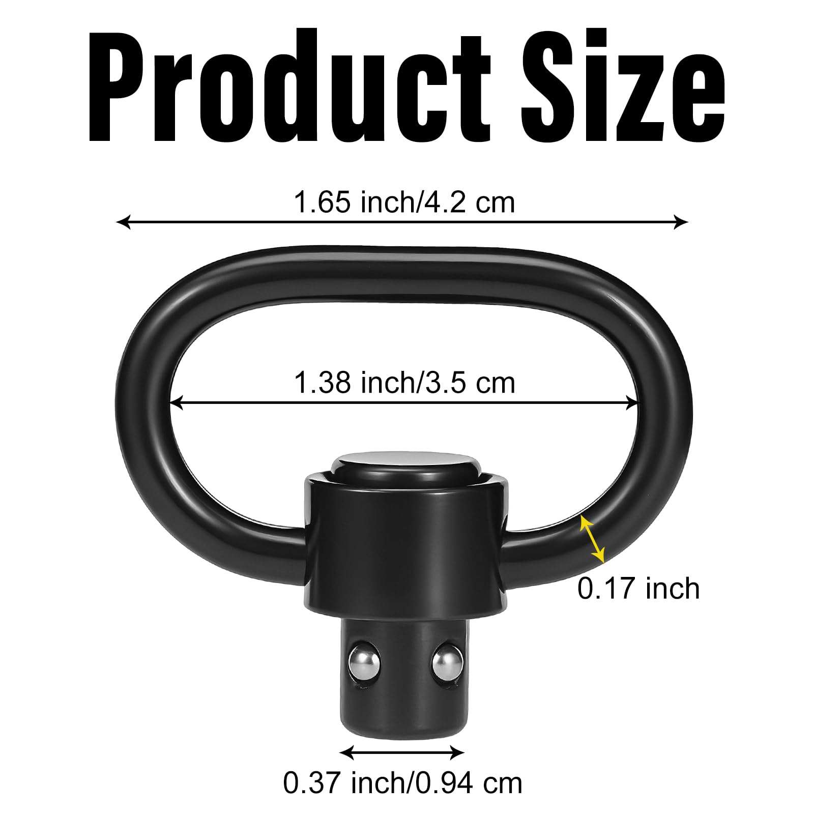 NEATABY Quick Detach Sling Swivel Mounts, 4 Pcs 1.25” Button-Operated Attachments, Two Point and Traditional Sling Swivel