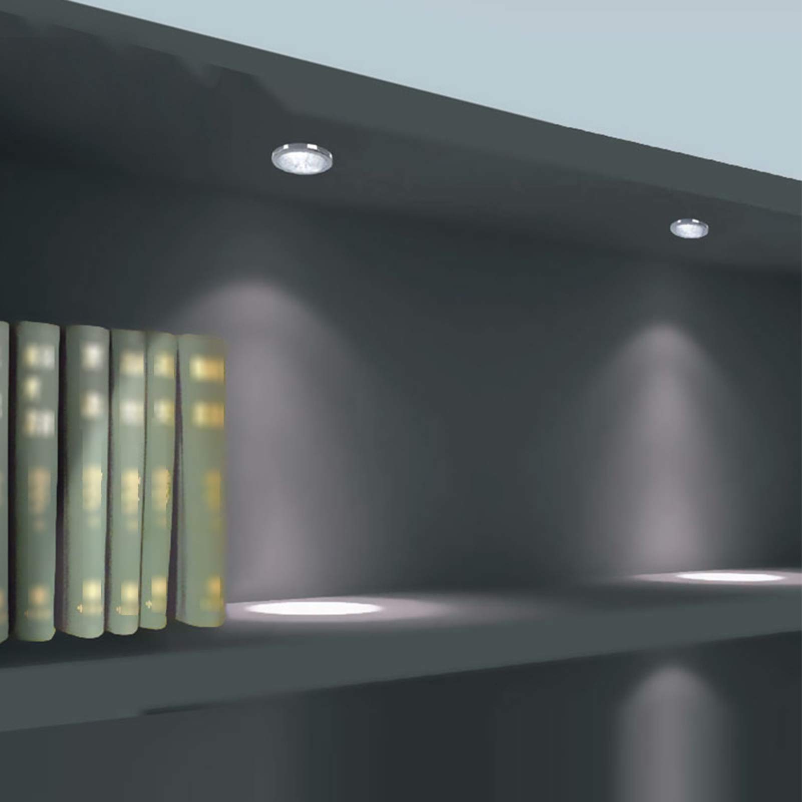 Lixada 8PCS RGB LED Kabinett Licht Installationssatz mit Fernbedienung für Bücherschrank Wandschrank, Dünne Runde Form Unterbauleuchte Farbändernde Dimmable Helligkeit Justierbar