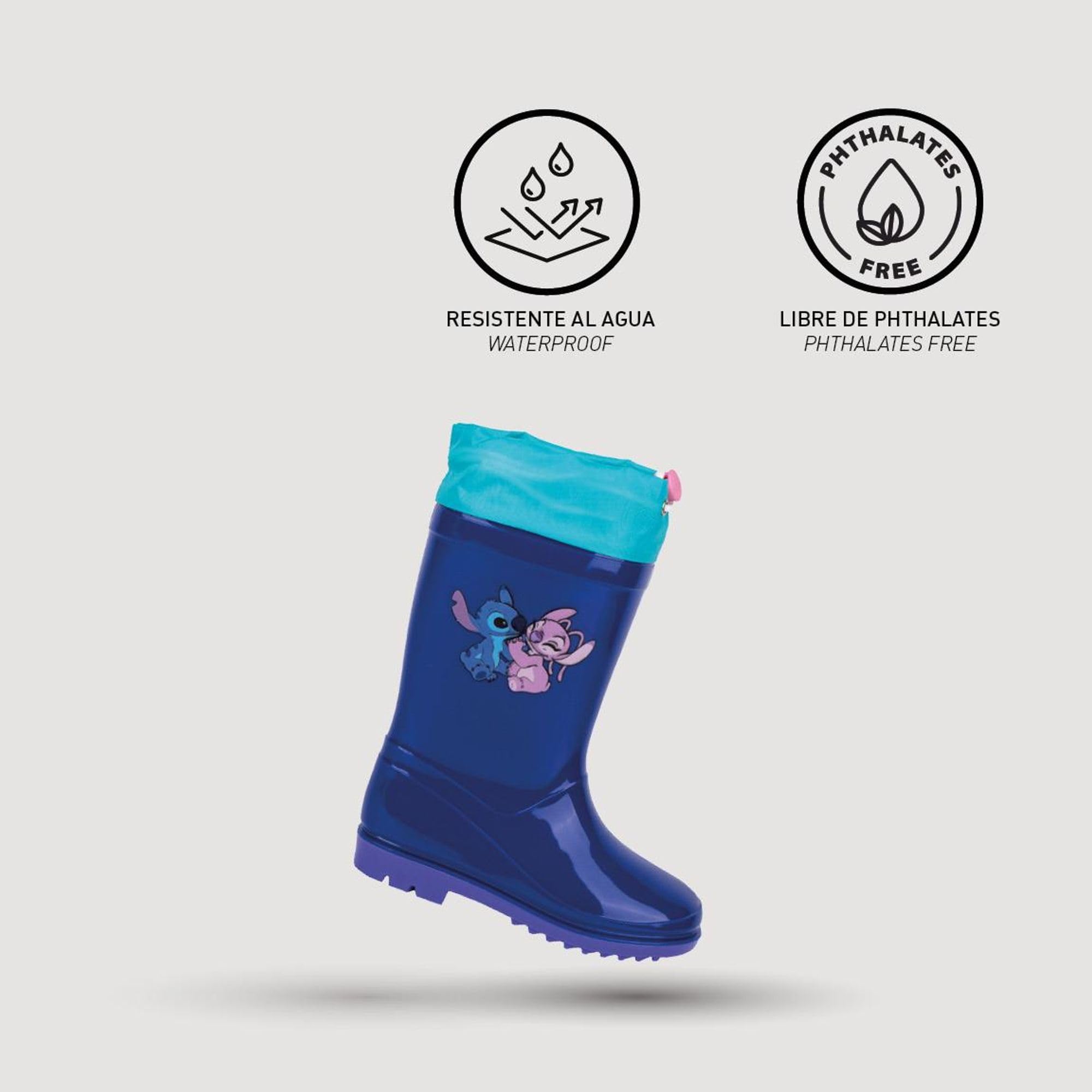 STITCH Stivali da Acqua per Bambini Blu, Taglia Calzature 27