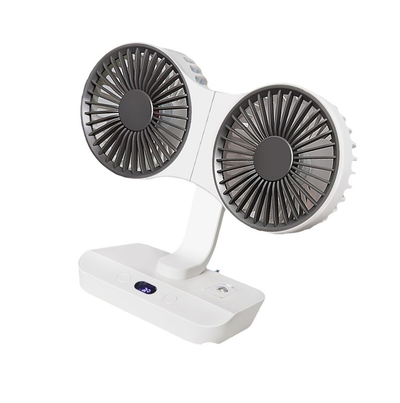 Elnwnnkc Compact Two Adjustable Heads Desktop Fan Quiet for Indoor Outdoor Use Bedroom Clip Fan