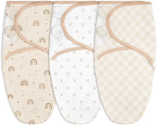 SANDJEST Manta para bebé, 0-3 meses, saco de dormir de algodón con brazos, mantas para recién nacido