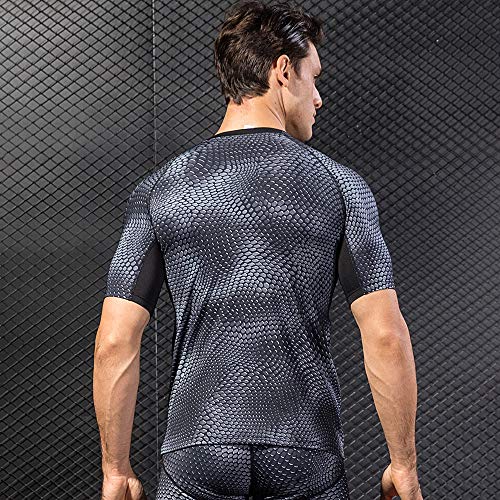 Ajcoflt Homens Esportes T-Shirt 3D Impressão O Pescoço de Manga Curta Quick Dry Strechy Bodycon Em E