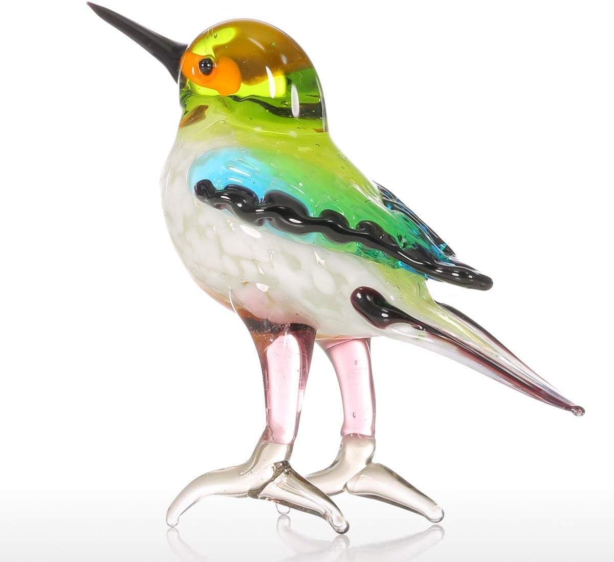 Dytartzx Tiny Bird Crystal Sculpture Ornament，Bird Figurine Hand Blown Statue Multicolor，Ideal for Home Decor (Style 1)