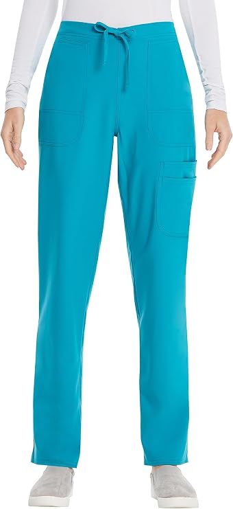 ScrubStar Scrub Sets for Woman Sweetheart V-Neck Top & Cargo Scrubs Pant, Aquamarine, S