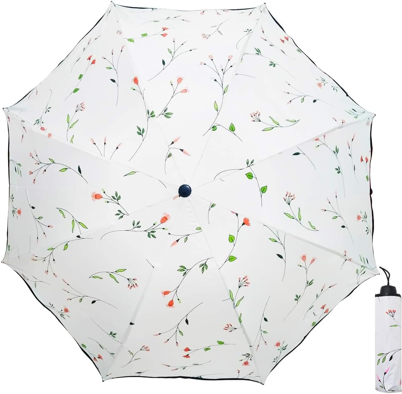 Sun Umbrella for Women UPF 50 UV Umbrella spf 50 Compact Lightweight Mini Umbrellas Flower