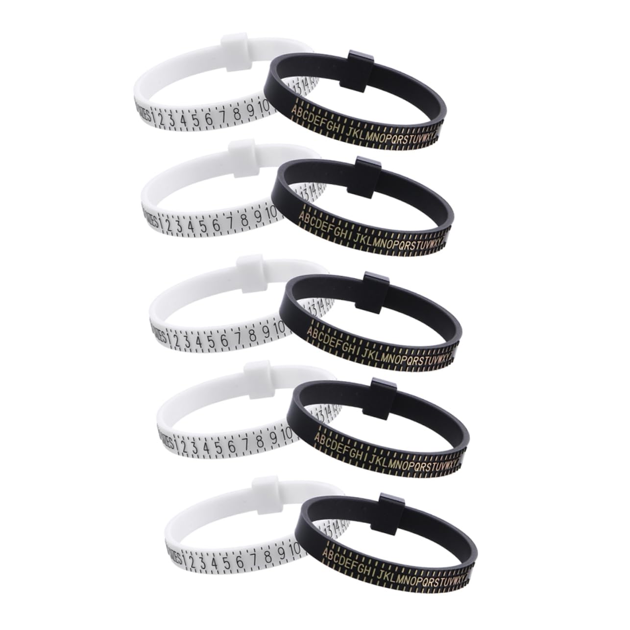 VILLCASE 3sets Ring Size Measuring Tool Plastic Ring Gauge for Jewelry Making 10pcs*3