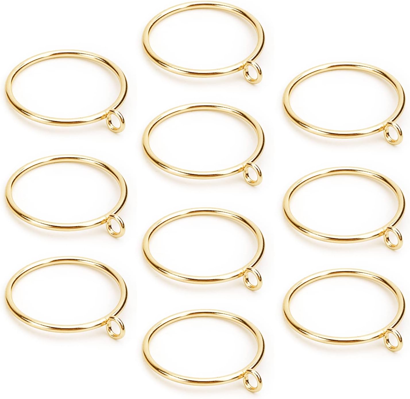 24PCS Curtain Rings Metal 55mm/2.17" Inner Dia Drapery Ring for Curtain Rods Black Tone