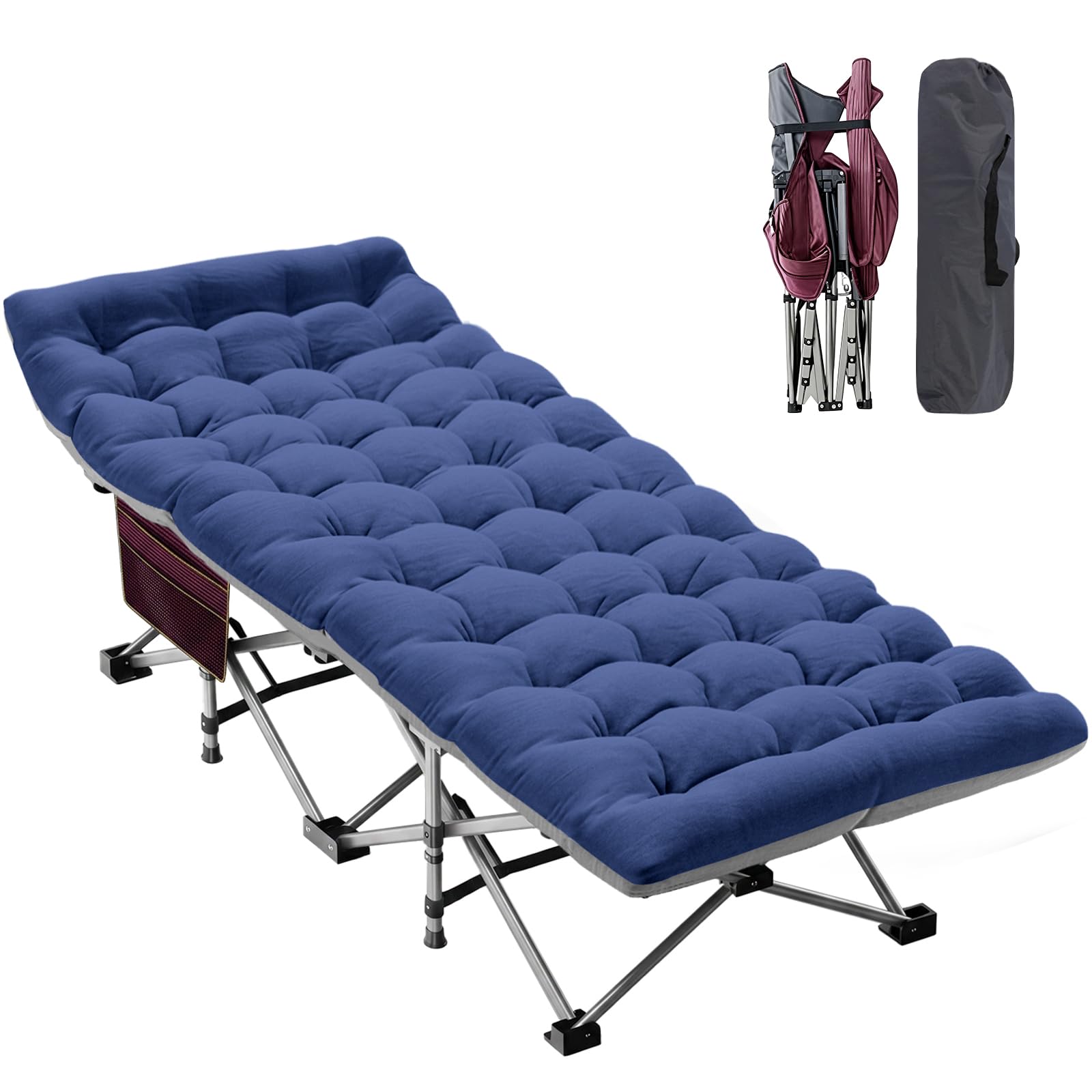 DoCred Folding Camping Cot with Mattress, Heavy Duty Folding Cot