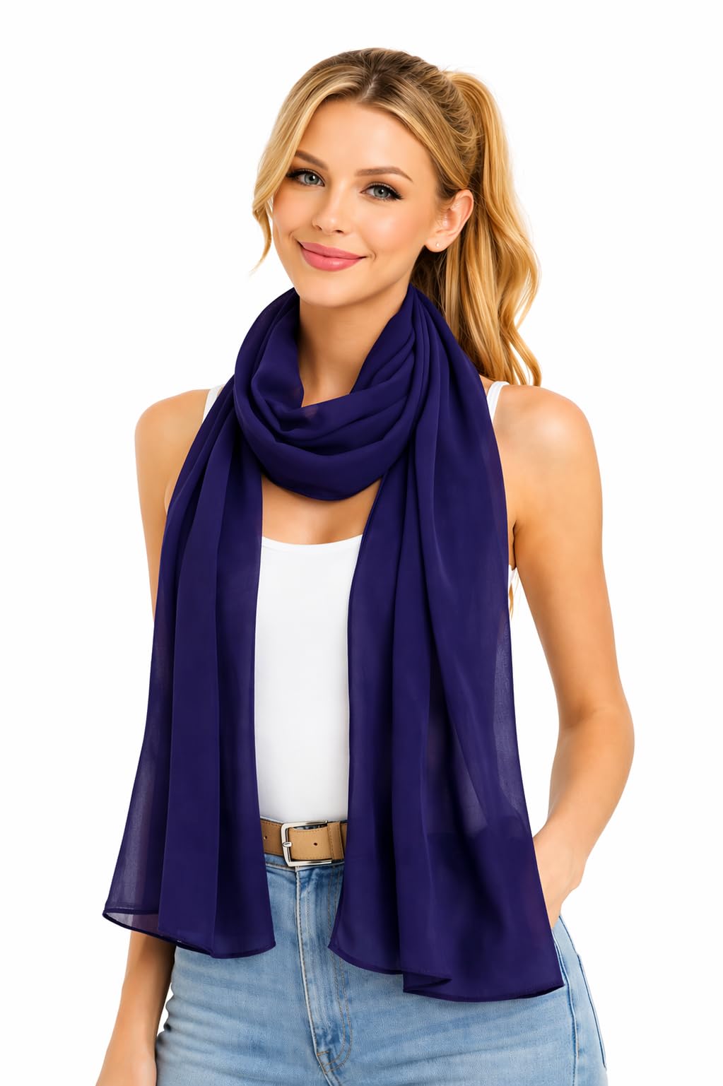 Brightonce Fashion Women’s Scarf Girls Georgette Solid Plain Scarf Stoles Shawl Dupatta Hijab For Women (180 X 85 CM)-picture-34