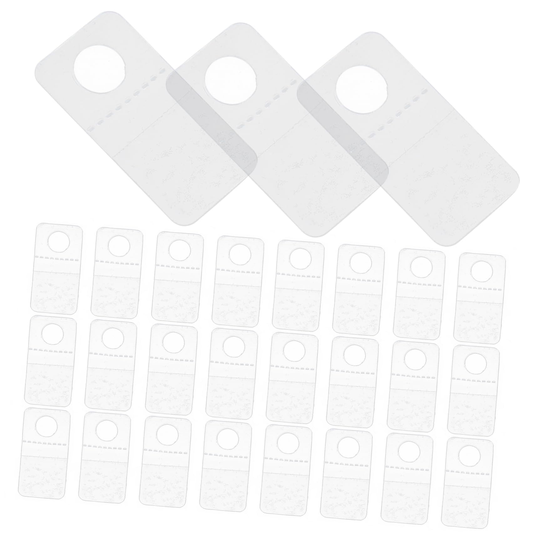 BUGUUYO Adhesive Hanging Tabs Hooks 100pcs Round Hole Sticker Display Hooks Easy Application for Retail