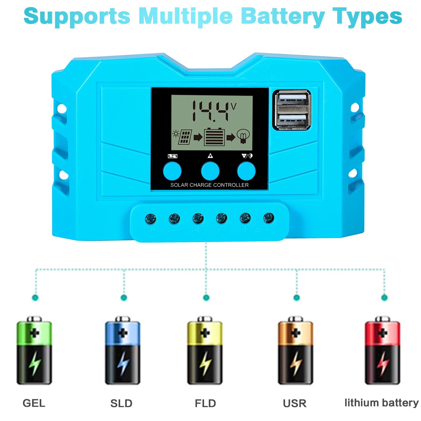 Jadeshay - Regolatore Di Carica Solare 6V/12V 3A | Per Pannelli Solari Con LED E Protezioni | Portatile Per Campeggio E Casa - Foto 10