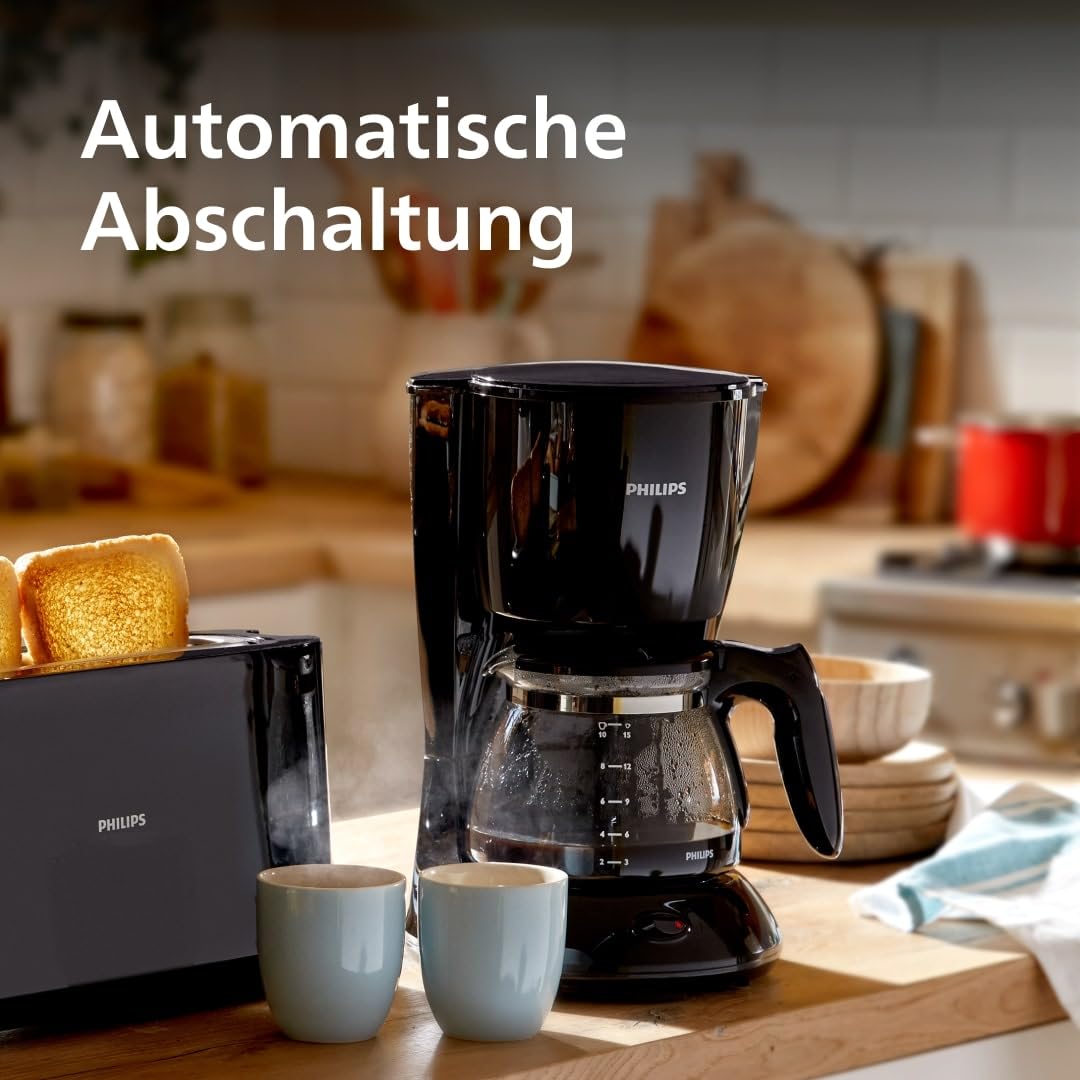 Philips Daily Collection Kaffeemaschine – Aroma-Twister für optimalen Geschmack, 1,2L Fassungsvermögen, Tropf-Stopp, automatische Abschaltung, spülmaschinenfeste Teile (HD7461/20)