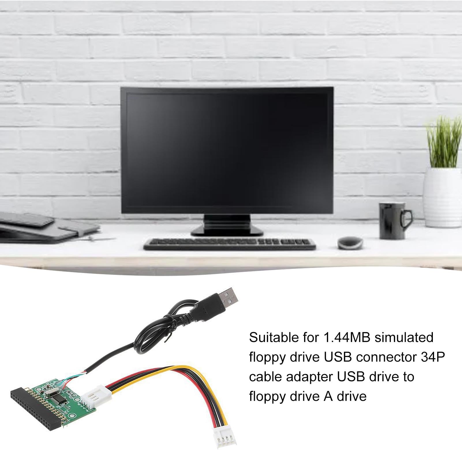 Lettore floppy disk esterno, convertitore per disco floppy disk | Unità disco PC USB a disco A, adattatore USB portatile per laptop, desktop e notebook, Plug and