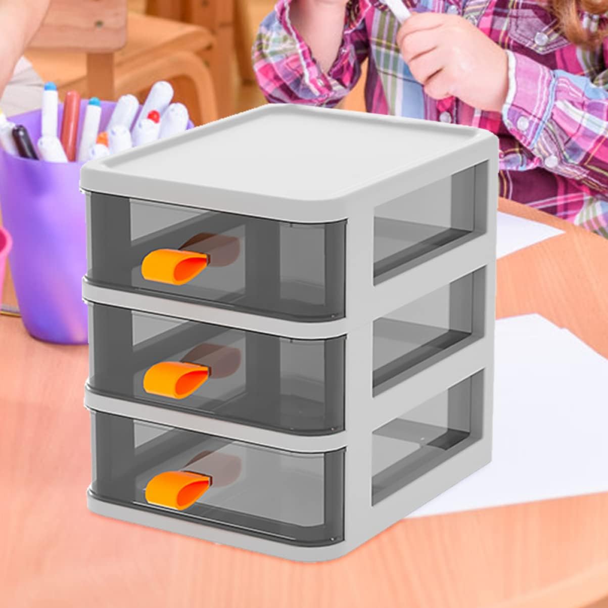 Desktop Mini Cabinet for Kitchen Seasoning Storage Three-layer Pull-out Organizer for Office and Home Use and Practical Design for Tidy Spaces