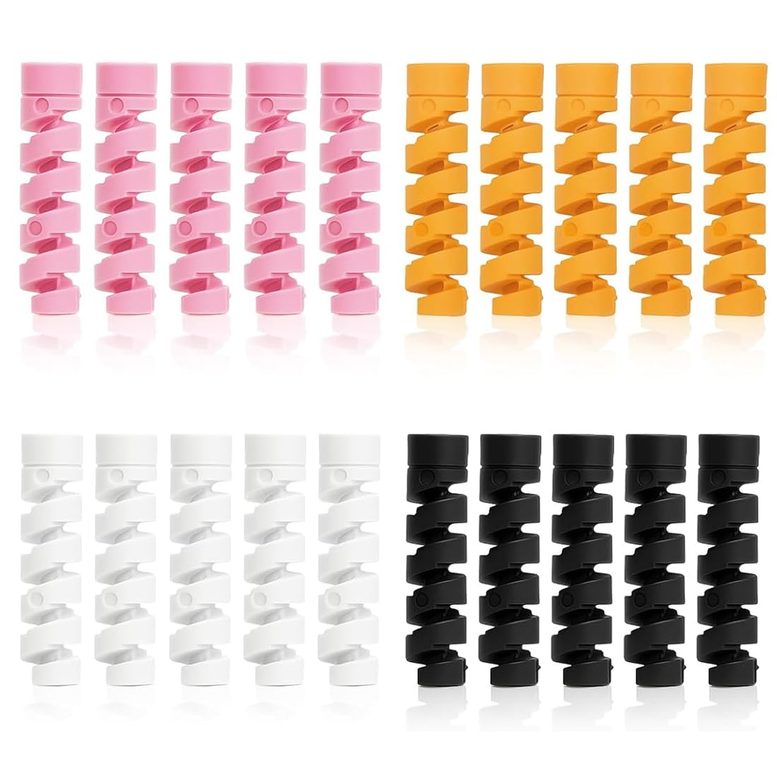 20 Pezzi Guaina per Cavi Elettricim Salvacavo per Caricabatterie Flessibile Silicone Micro USB Protector Tuta di Protezione per Cavo del Mouse per Tutte Le Linee Dati del Cellulare