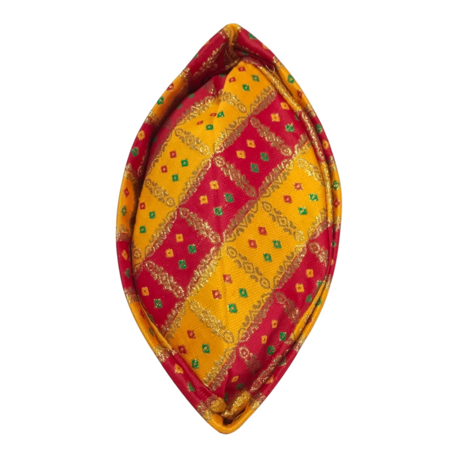 Traditional Ready to Wear Rajasthani Safa Pagdi for Men – Dupion Silk Wedding Turban Cap for Groom, Pooja-image-34