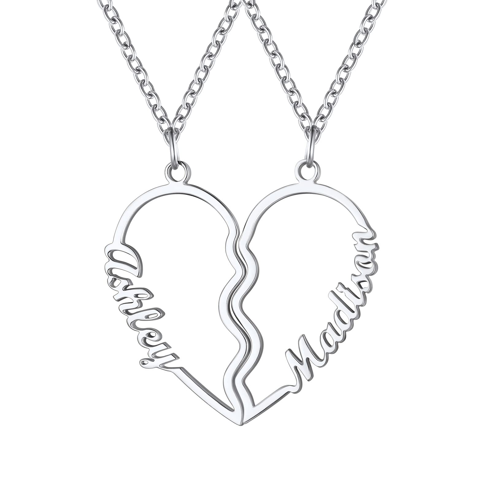 FindChic Collar con Nombre Personalizado Collar Personalizado Acero Inoxidable/Plata de Ley 925 Collares Personalizados Nombres Cadena 40cm+5cm Plateado/Dorado/Negro JoyerÍa Personalizada para Regalo