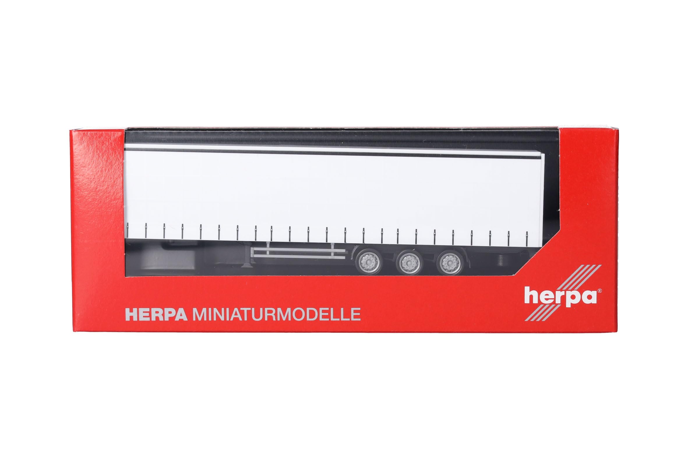 herpa Semirimorchio per tende low-liner, 3 assi, telaio in miniatura in scala 1:87, da collezione, made in Germany, plastica
