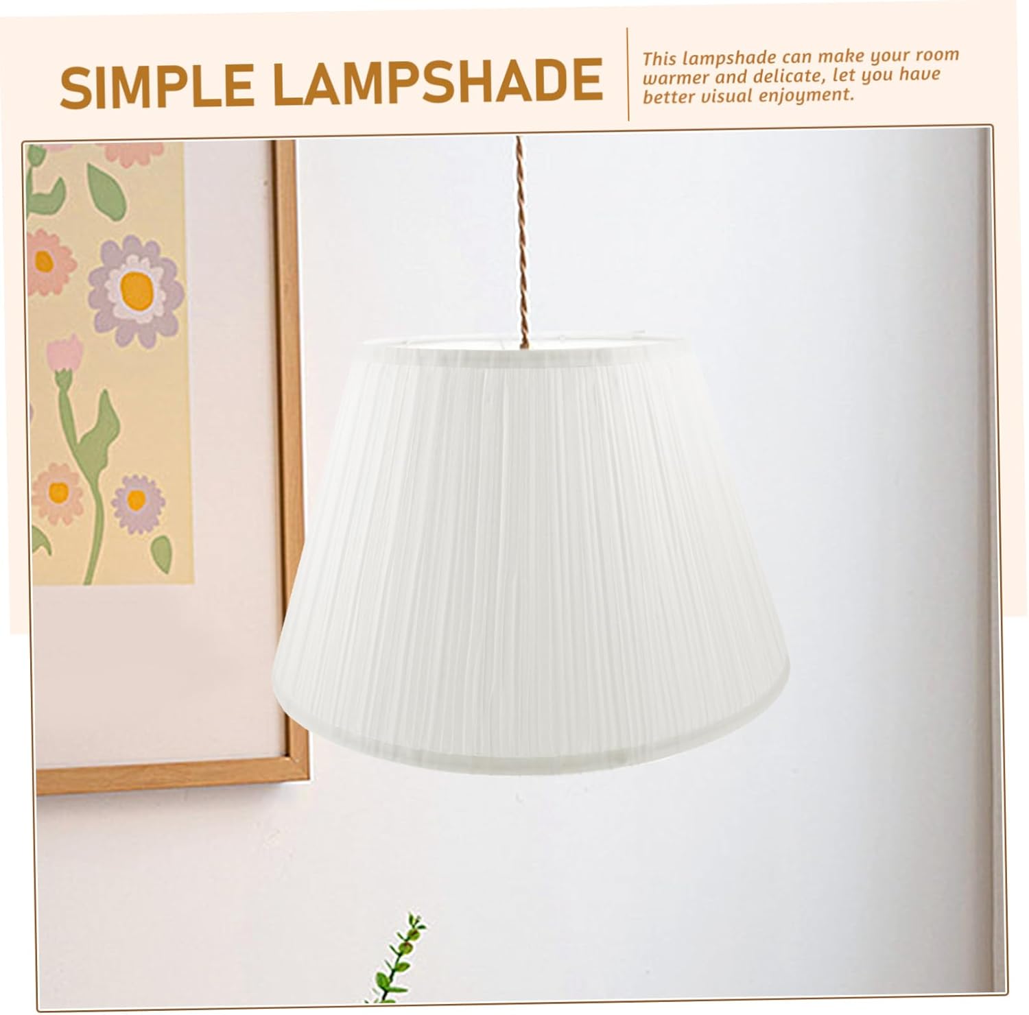 Levemolo Semicircular Fabric Lampshade Linen White Floor Lamp Shade for Table Light E27 Bulb Cover