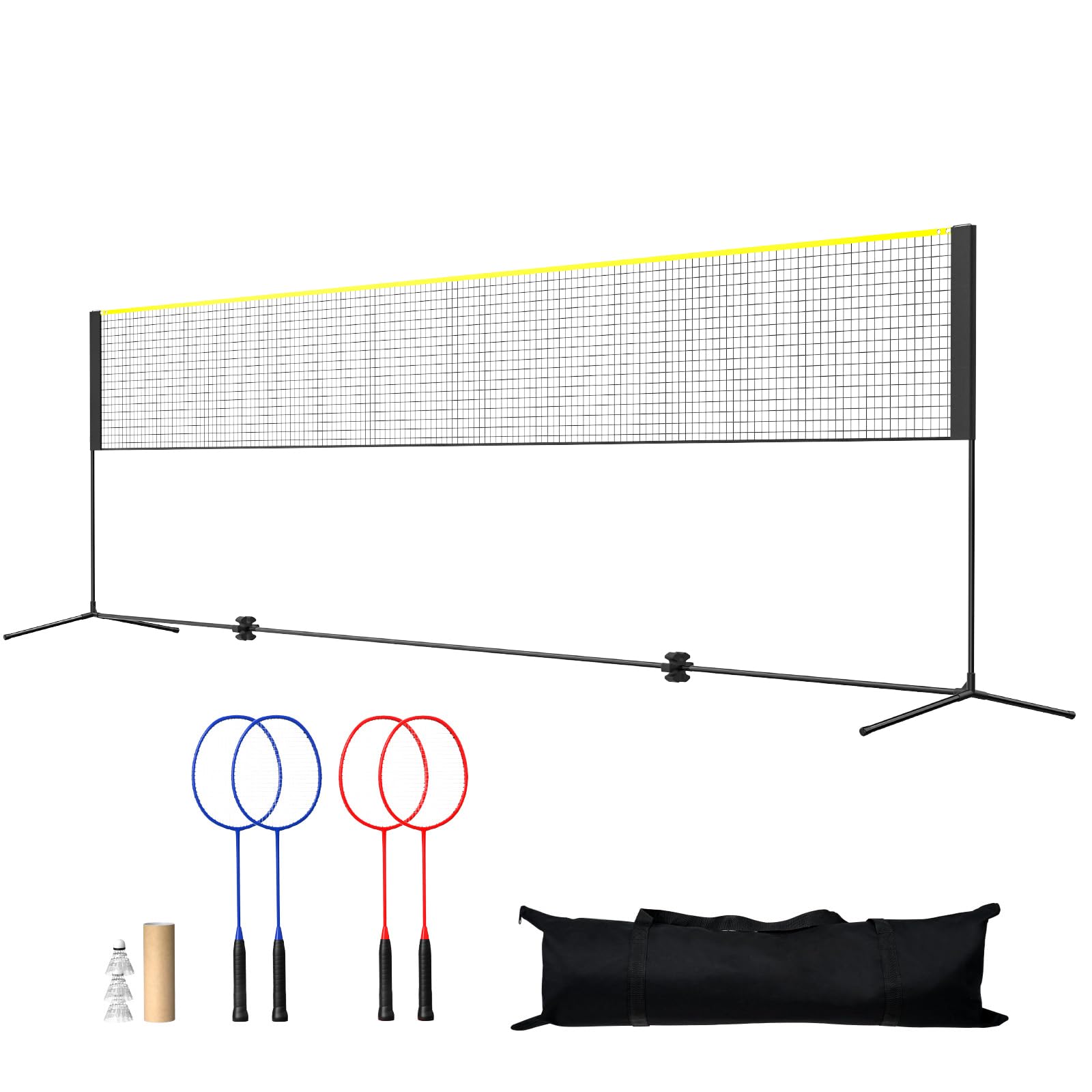 Happybuy 20ft Badminton Net Set, Outdoor Portable Multi-Sport Net for Volleyball, Pickleball, Tennis