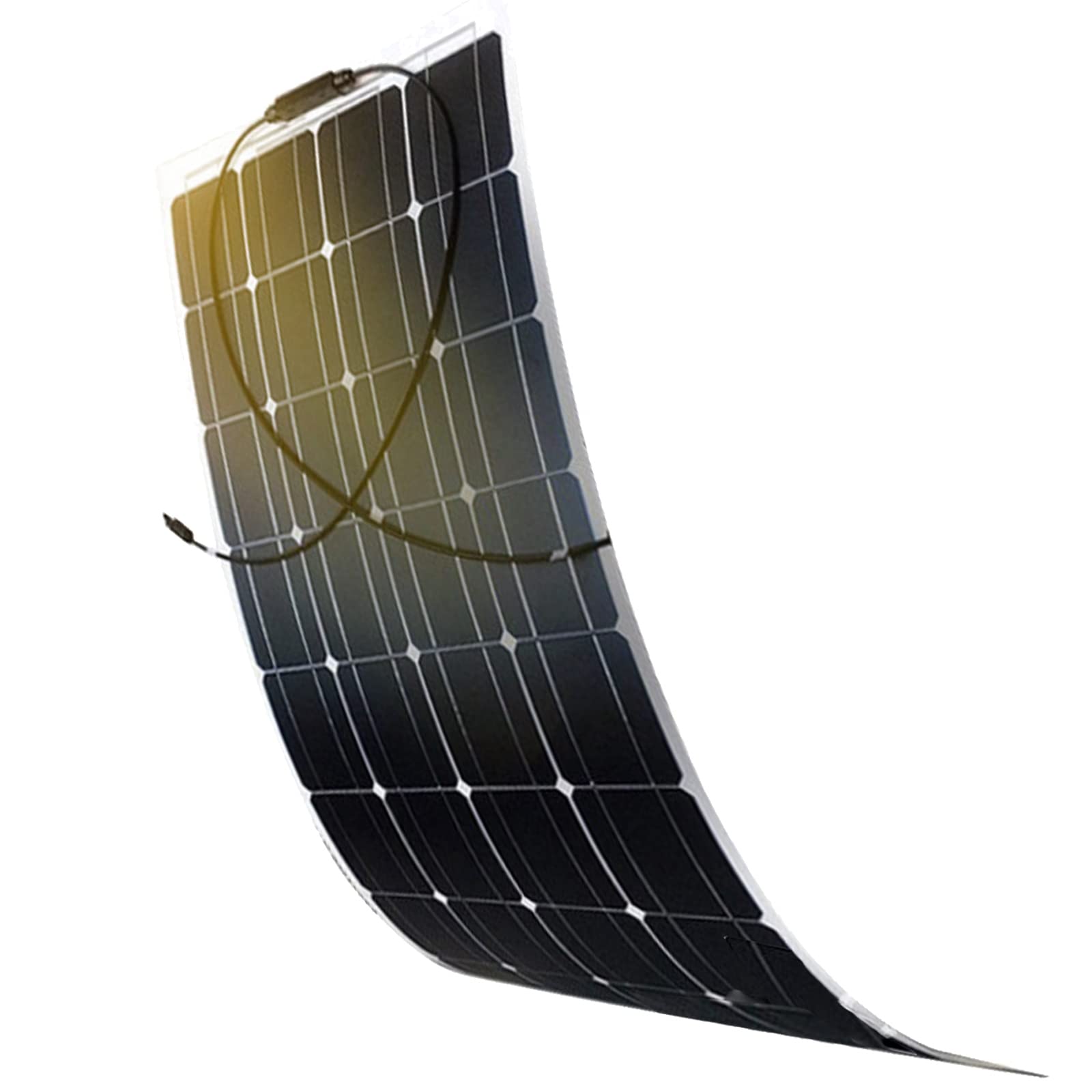 Panneau Solaire Souple, Solaire Souple, Solaire Flexible Module, 12V Haute Efficacité Photovoltaïque Monocristallin pour Hors Réseau RV Maison Cabine Caravane Camping Car Bateaux Toits,150w