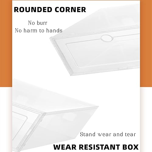 Miniatura 8 de 20 cajas de almacenamiento de zapatos plegables de plástico transparente para el hogar, organizador de zapatos apilable, organizador de zapatos de