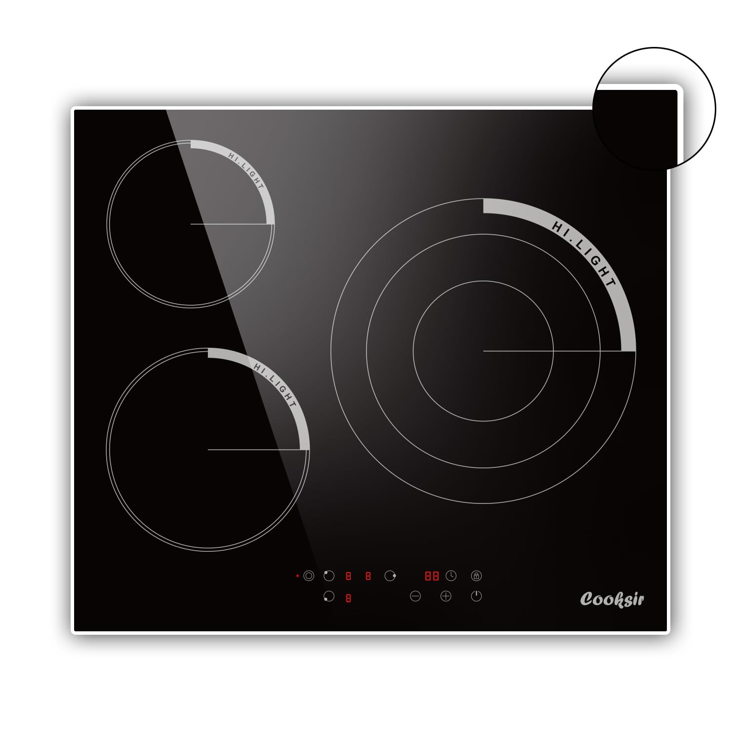 Cooksir Cooker 3 Compartment 60cm, Touch Control, Embedded, Security Protection, Timer, 9 Power Levels, Without Plug(5700W)