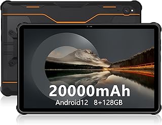 OUKITEL 10 inch Android Tablet, RT2 20000mAh Rugged Tablet Android 12 8GB+128GB Tablet IP68,IP69K Waterproof Tablet 4G LTE Dual SIM+5G WiFi Smart Tbalet 16MP+16MP Camera OTG 33W Fast Charging