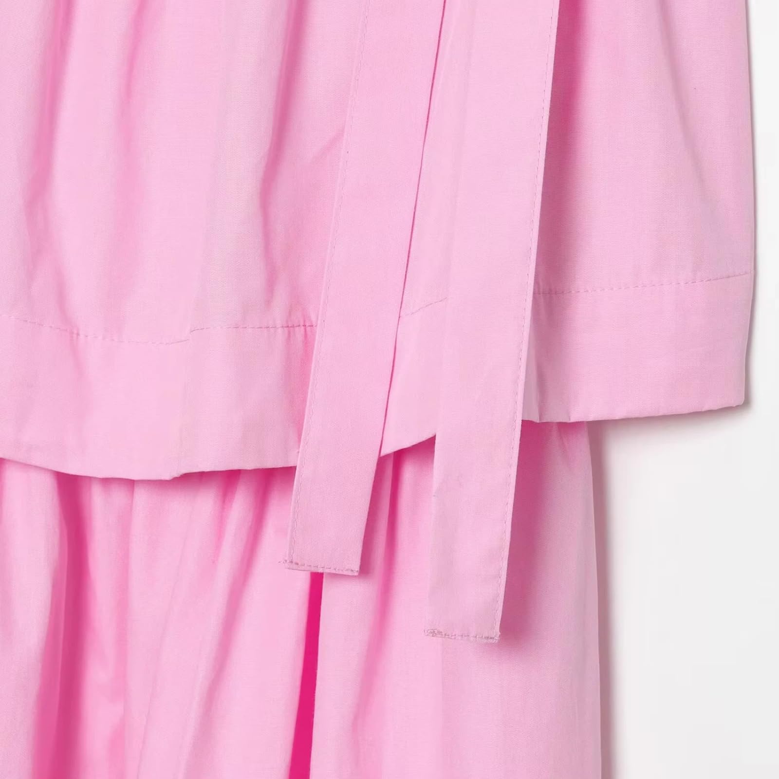 Vestido Midi Mujer A-Linea Escalonado con Tirantes y Lazos