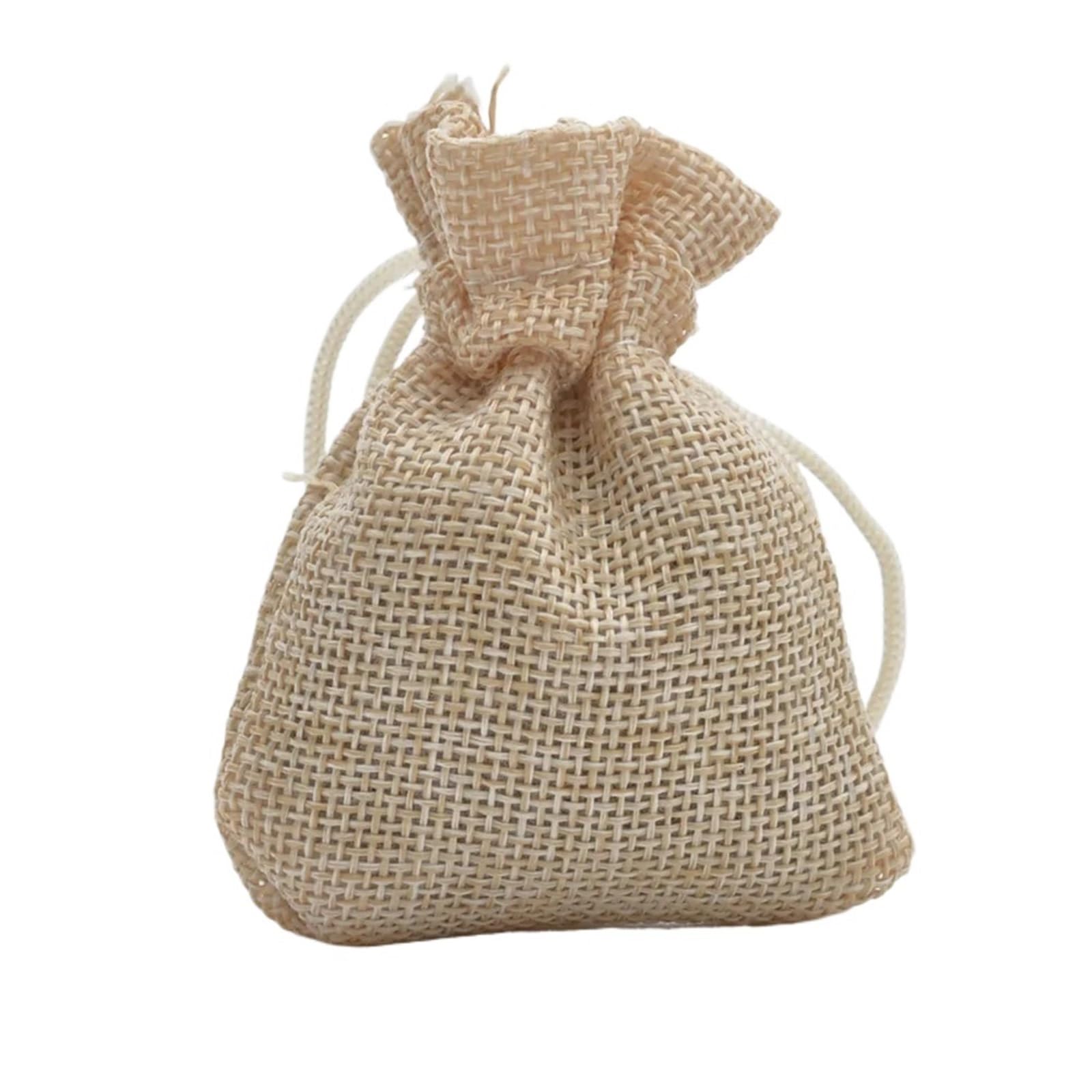Pochon Tissu 50 sacs en jute 7x9 9x12 10x14 13x18 15x20cm(Beige yellow,13x18cm)