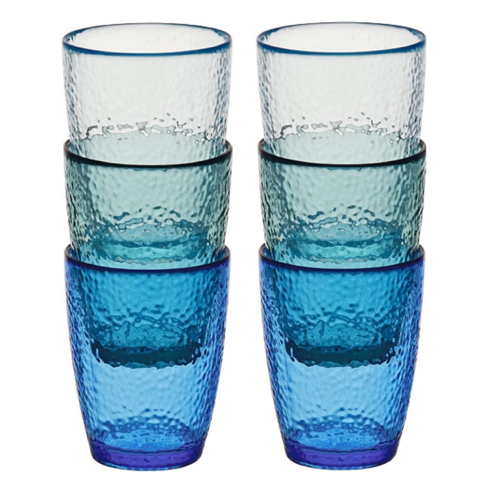 Niezniszczalne plastikowe kubki do wody, wielokrotnego użytku, zestaw 6 sztuk 280 ml (9,5 oz), kubki do układania w stosy, szklanki do picia do kuchni, na imprezy