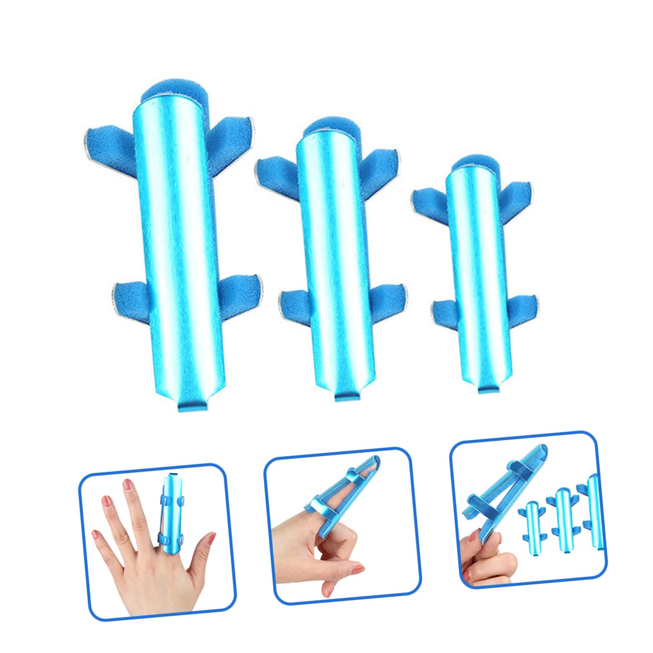 TOVINANNA Finger Protection Splint 3pcs Metal Finger Splints for Adults Children Knuckle Joints Full Finger Support for Surgery