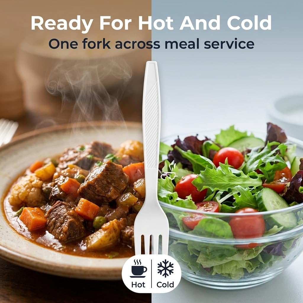 Plastic Forks Extra Heavyweight Disposable White, 500 Count — Amazon image 5