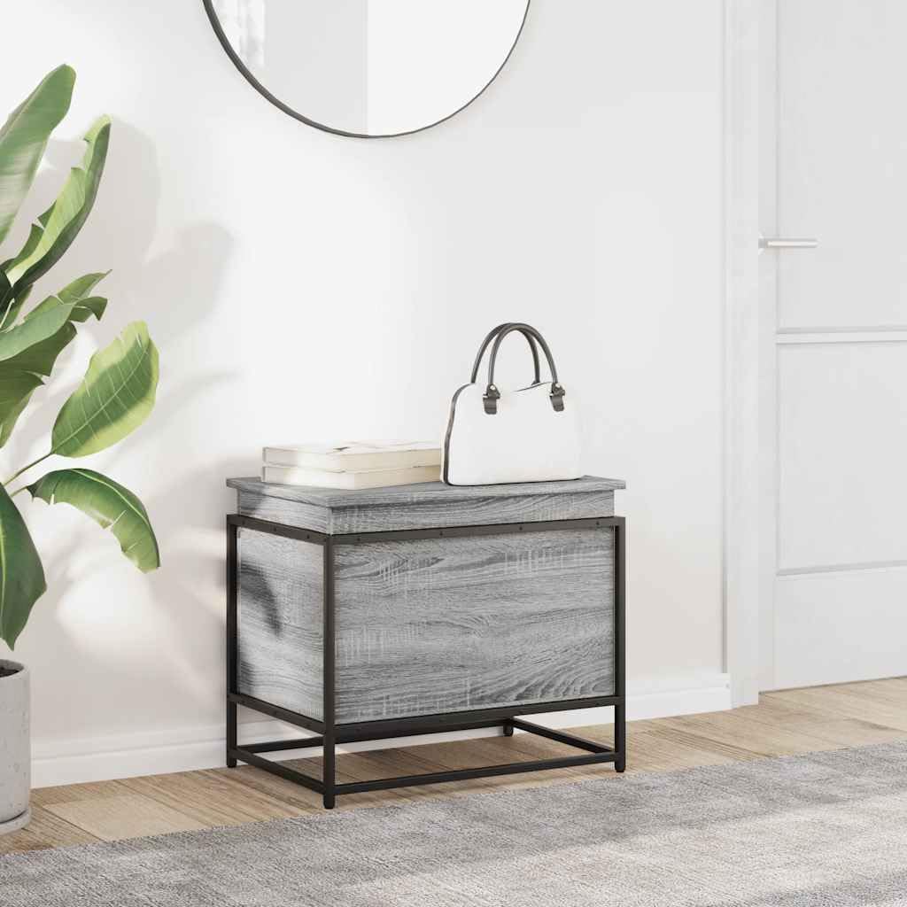 Caja de almacenamiento con tapa gris Sonoma 60 x 40 x 51,5 cm, caja organizadora para estantería, ropa, armario