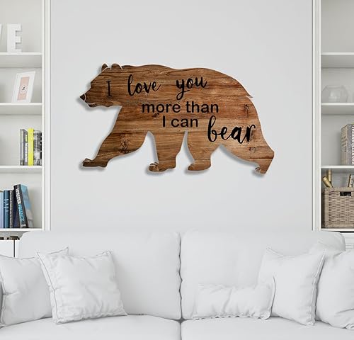 Miniatura 6 de QZCYU Mama Bear Rustic Wall Art Decor, Rustic Wooden Table Centerpiece,Wooden Farmhouse Wall Decoration, Wooden Animal Decor Wood Ornaments for