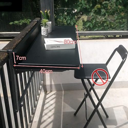 Miniatura 7 de Balcón Barandilla Mesa Colgante Mesa Plegable Casa Bar Mesa Multifuncional Ocio Balcón Barandilla Mesa Colgante Mesa Plegable 40X80cm,40X120cm