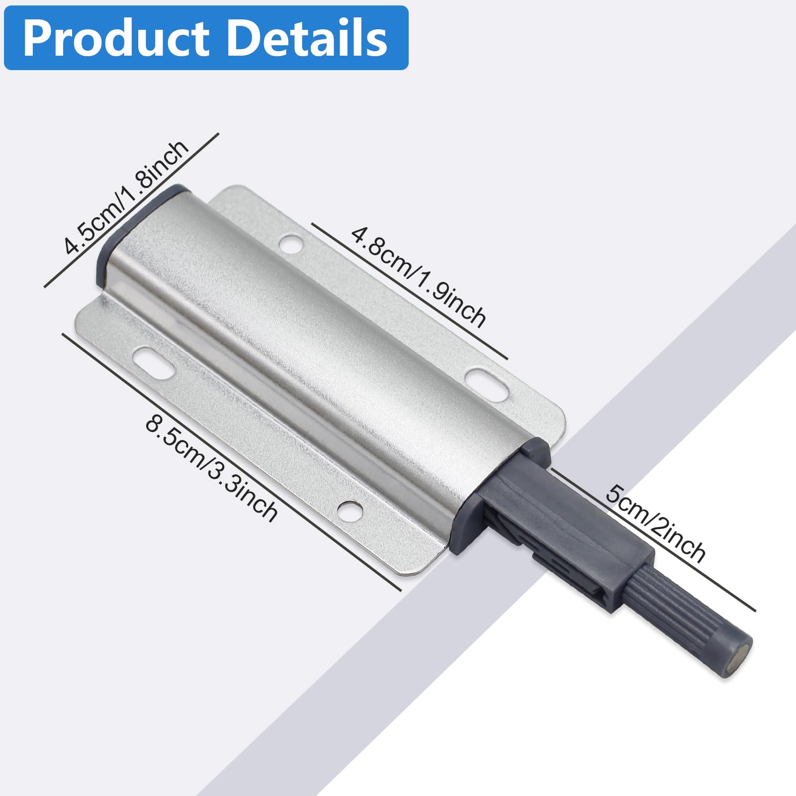 6 stuks witte deursluiters, drukdeuropener, push to open deuropener, softclose-deurdemper, demper voor kastdeuren, ladedrukopener, druksnapper