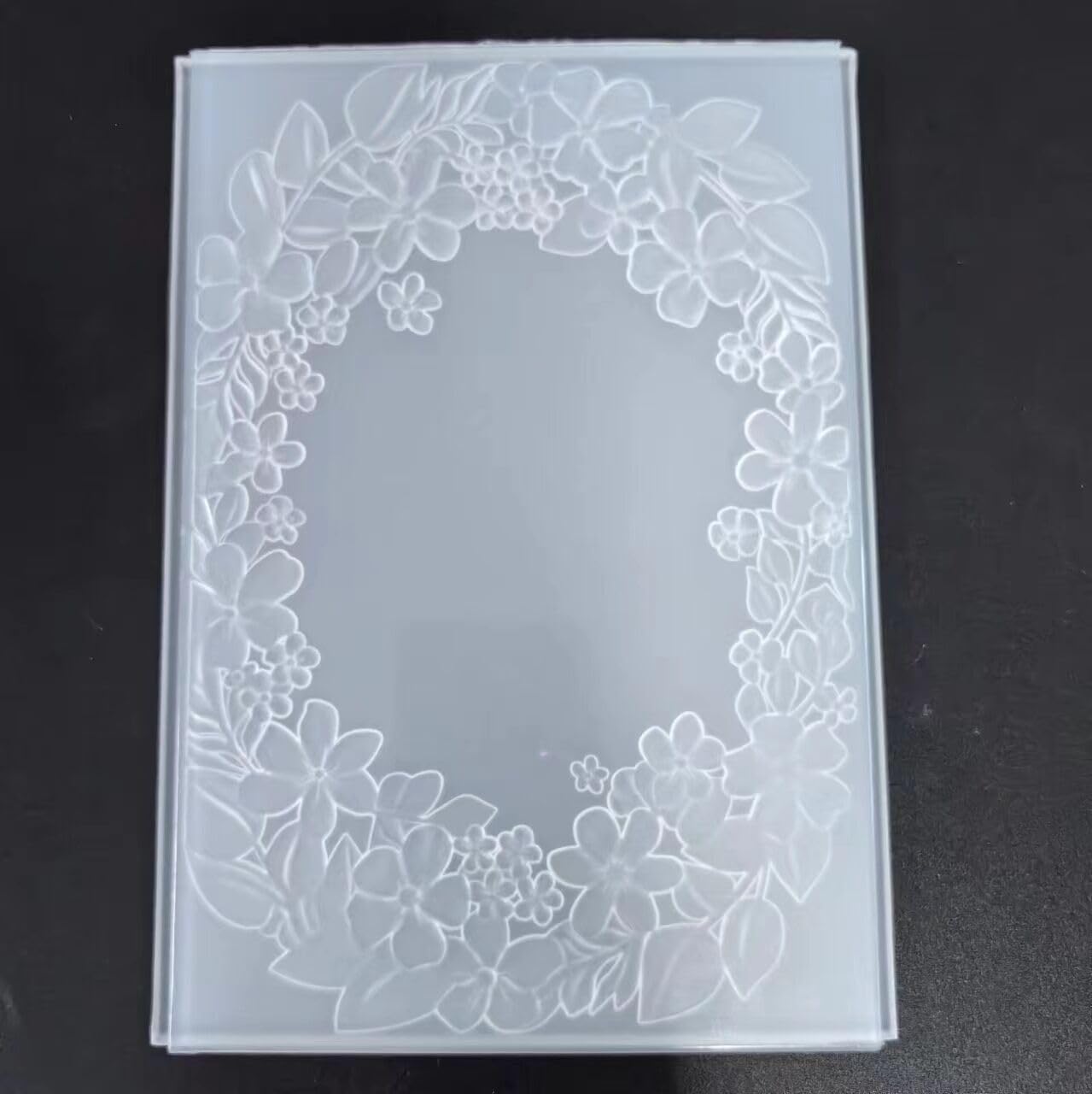 NZJ Carpetas de plástico con marco de flores texturizadas en 3D para hacer tarjetas, álbumes de recortes y otras manualidades de papel
