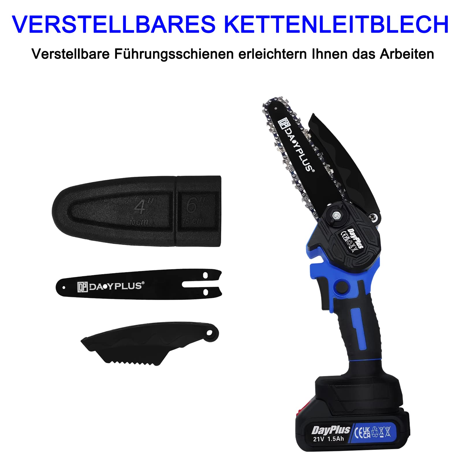 motosega a batteria, motosega elettrica, senza spazzole, mini motosega con batteria da 1500 mAh e caricabatterie, motosega da 6 pollici, sega elettrica per legno, uso portatile da giardino