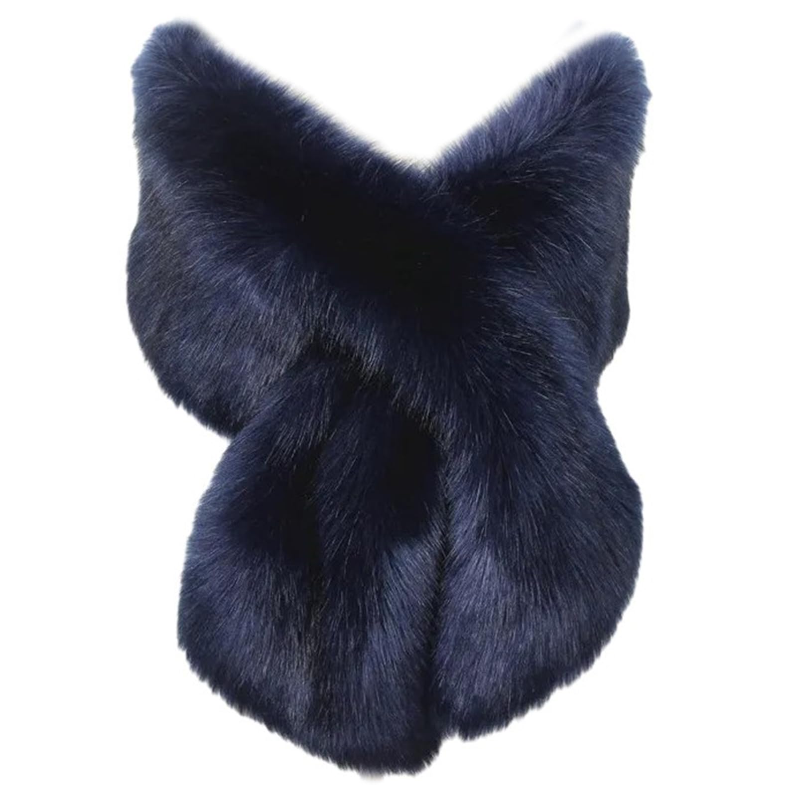 LXJLXD Winter Warm Bridal Shawl Wedding Shawl Bride Capes Cloak Faux Furs Women Wrap Soft And Warm Winter Accessory(Navy blue black tip)