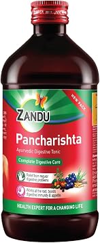 Zandu Pure Pancharishta Tonic | Made from 32 Ayurvedic Herbs | Builds Digestive Immunity | Regulates Bowel Movement | Provides Strength & Energy | 15.22 Fl Oz/450ml