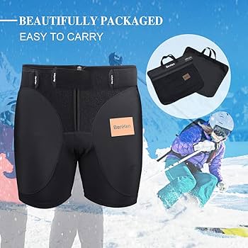 【BAON】[unisex] Hiccup Rivet Banding Bermuda Pants BenKen 3D EVA Padded Short Pants Hip Butt Protection Ski