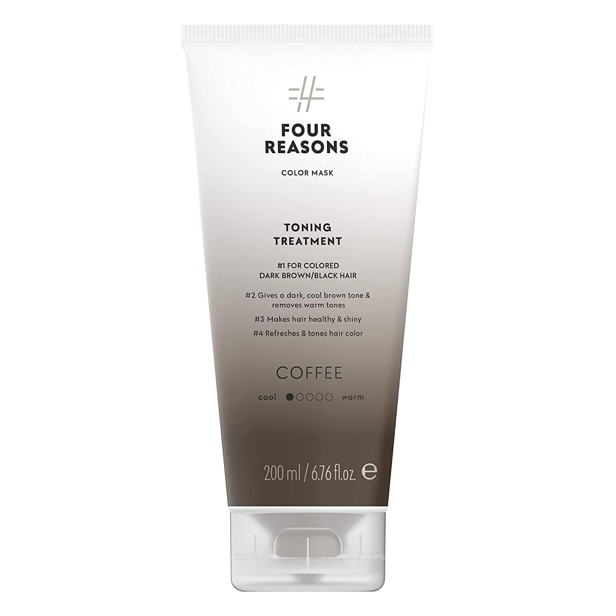 - Four Reasons Color Mask - Coffee - (27 Colors) Hair Gloss Toning Treatment & Color Depositing Conditioner – Semi Permanent Hair Dye Toner for Color-Treated Hair – Vegan & Cruelty-Free – 6.76 fl oz